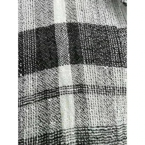 Habitat Linen Windowpane Plaid Button Front Blouse Lagenlook Artsy Women XL - Picture 5 of 12